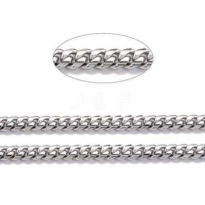 Tarnish Resistant 304 Stainless Steel Cuban Link Chain STAS-B019-02D-P-1