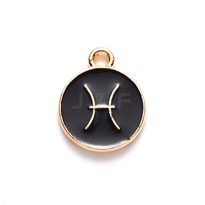 Alloy Enamel Pendants X-ENAM-S124-01B-08H-1