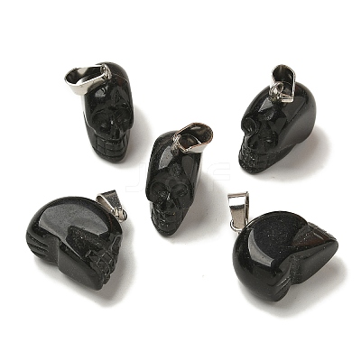 Natural Obsidian Pendants G-Z067-02P-04-1