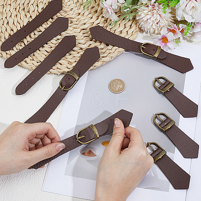 6 Sets PU Leather Toggle Buckles FIND-CL0002-15B-1