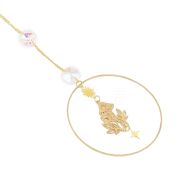 Brass Big Pendant Decorations HJEW-M005-03G-01-1