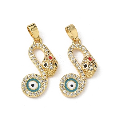 Brass Micro Pave Cubic Zirconia Pendants KK-I371-08G-1