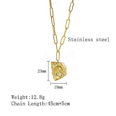 304 Stainless Steel Girl Shape Pendant Necklaces WT7593-1-1
