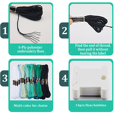 3 Sets 3 Style 6-Ply Polyester Embroidery Floss OCOR-GF0003-41B-1