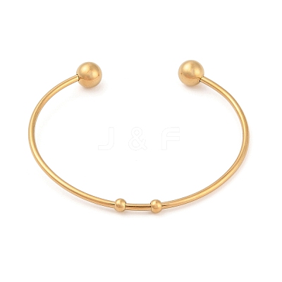 Fashion 304 Stainless Steel Cuff Bangles Torque Bangles BJEW-H473-01G-1