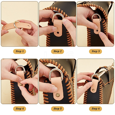5Pcs 5 Style Leather Bag Handle FIND-WR0005-14-1