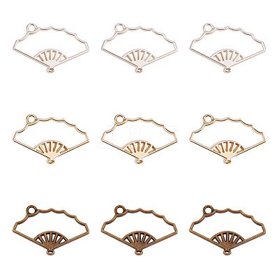 Rack Plating Alloy Open Back Bezel Pendants PALLOY-OC0001-01-FF-1
