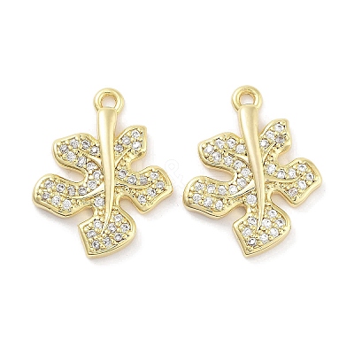 Brass Micro Pave Clear Cubic Zirconia Pendants ZIRC-P120-13G-1