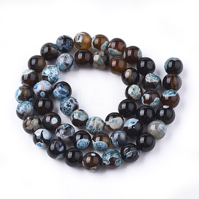 Natural Fire Crackle Agate Beads Strands G-S346-8mm-03-1