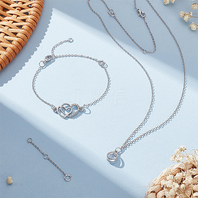 3Pcs 3 Styles 925 Sterling Silver Chain Extender STER-BC0002-50-1