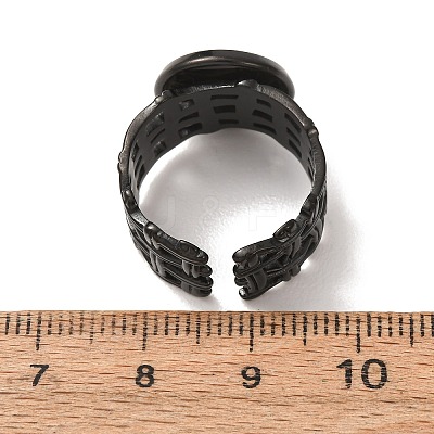 Woven Bezel 304 Stainless Steel Cuff Ring Components SA-CBAD8FA-01EB-03-1