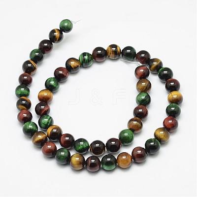 Natural Tiger Eye Beads Strands G-N0224-02-8mm-1