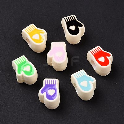 Rubberized Style Acrylic European Beads SACR-E009-23-1