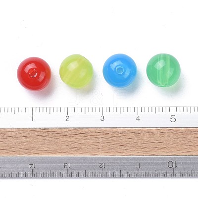Imitation Jade Acrylic Beads SACR-S188-10mm-M-1