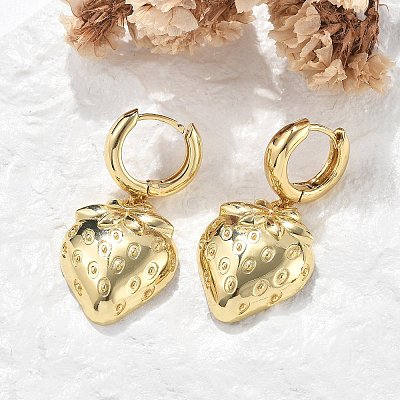 Brass Hoop Earrings Lead Free & Cadmium Free EJEW-R016-08G-01-1
