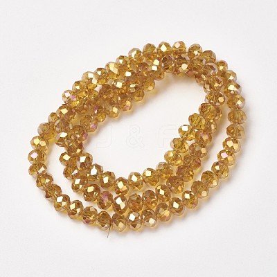 Electroplate Transparent Glass Beads Strands EGLA-A034-T6mm-T06-1