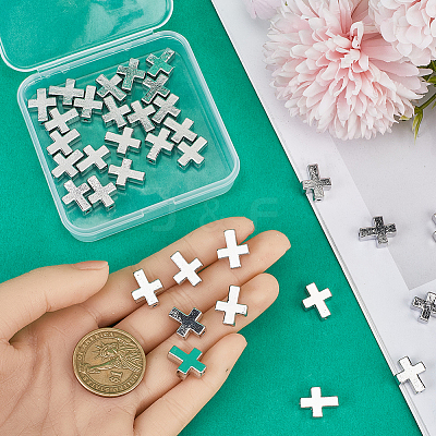 40Pcs Tibetan Style Alloy Beads TIBEB-SP0001-12P-1