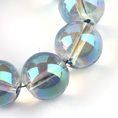 Electroplate Glass Beads Strands EGLA-Q062-8mm-A01-1