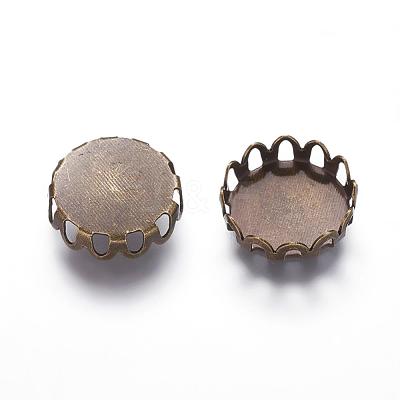 Brass Lace Edge Bezel Cups KK-C1764-3-AB-1