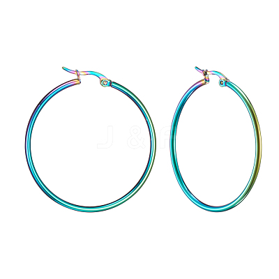304 Stainless Steel Big Hoop Earrings EJEW-F105-06M-1