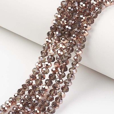 Electroplate Transparent Glass Beads Strands EGLA-A034-T2mm-N14-1