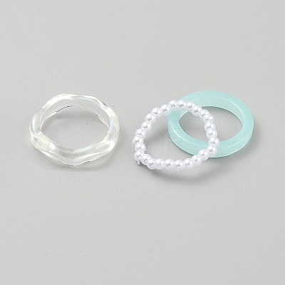 Acrylic Finger Rings for Women LS-RJEW-WH0031-04A-1