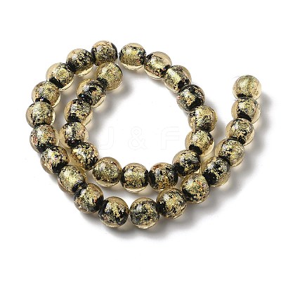 Handmade Luminous Foil Glass Beads LAMP-K039-42-1