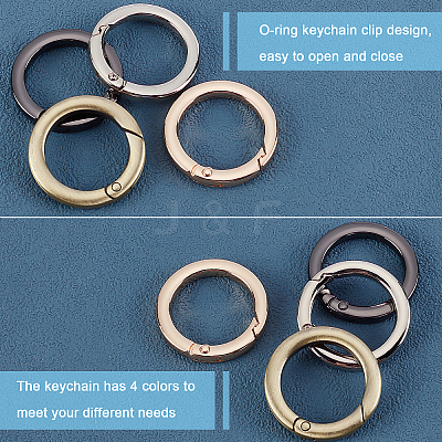8Pcs 4 Color Alloy Spring Ring Clasps FIND-PH0002-45-1