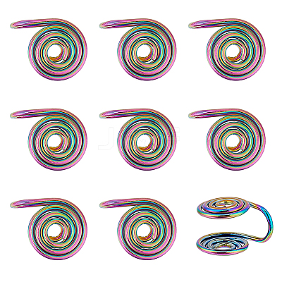 10Pcs Stainless Steel Spiral Pad Cuff Earrings EJEW-HS0001-03RC-1