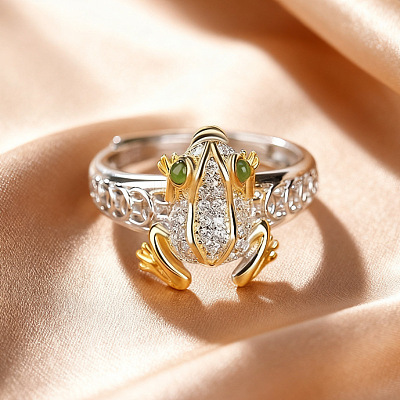 Brass with Crystal Rhinestone Finger Rings FS-WG7BD91-01-1