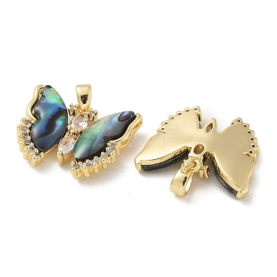 Brass Clear Cubic Zirconia Pendants KK-R210-12G-02-1
