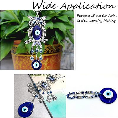 Handmade Evil Eye Lampwork Pendants LAMP-NB0001-15-1