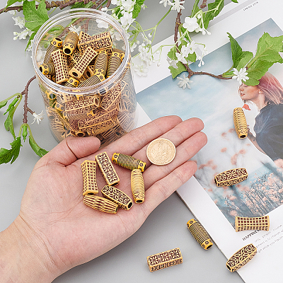Plastic Dreadlocks Braiding Beads OHAR-NB0001-13-1