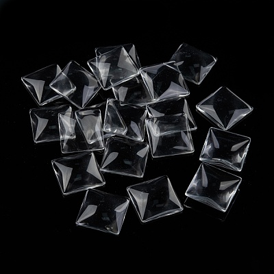 Transparent Glass Square Cabochons GGLA-A001-30mm-1