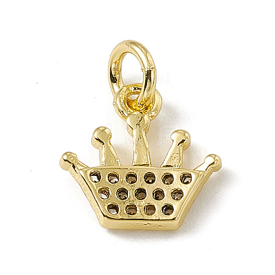 Brass Micro Pave Cubic Zirconia Charms ZIRC-F132-82G-1