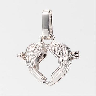 Rack Plating Brass Cage Pendants KK-S309-10P-1