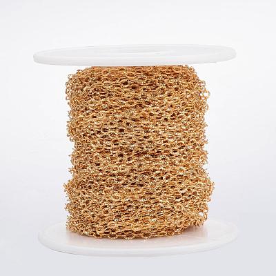 Ion Plating(IP) 304 Stainless Steel Textured Cable Chains CHS-H006-01G-1