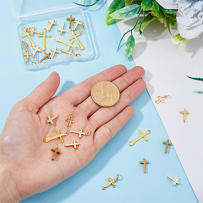 36Pcs 6 Style Long-Lasting Plated Brass Charms KK-FH0005-19-1