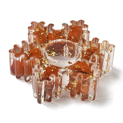 Natural Red Jasper & Resin Candle Holder Molds DJEW-H012-02C-1