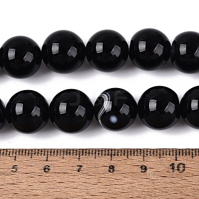 Natural Banded Agate Beads Strands G-Q608-18A-1