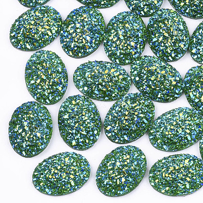 Electroplate Druzy Resin Cabochons CRES-T012-08C-1