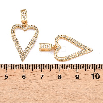 Brass Micro Pave Clear Cubic Zirconia Pendants KK-G552-02G-02-1