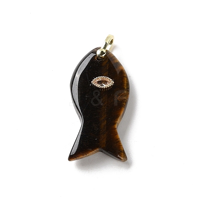 Natural Tiger Eye Pendants G-Z102-02G-01-1