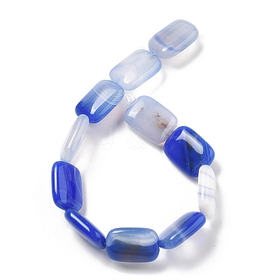 Natural Banded Agate Beads Strands G-K392-B07-13x18mm-1