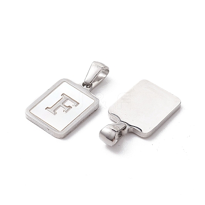 304 Stainless Steel Pave Shell Pendants STAS-G327-01P-F-1