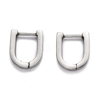 Tarnish Resistant 304 Stainless Steel Huggie Hoop Earrings STAS-J033-12A-P-1
