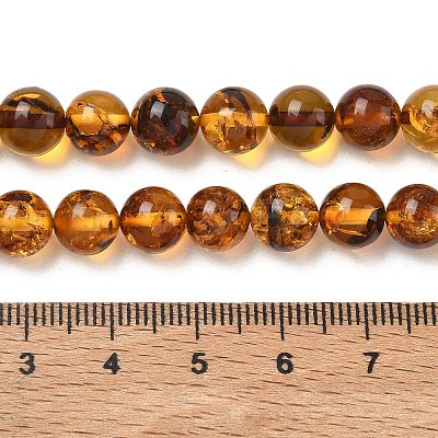 Natural Amber Beads Strands G-L095-B01-8mm-04-1