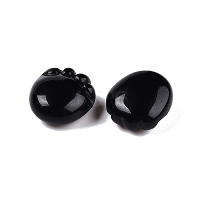Natural Obsidian Footprint Figurines DJEW-N003-02A-1