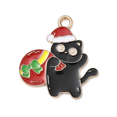 Christmas Alloy Enamel Pendants ENAM-I071-01KCG-02-1