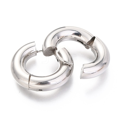 Tarnish Resistant 202 Stainless Steel Huggie Hoop Earrings X-EJEW-O087-08D-P-1